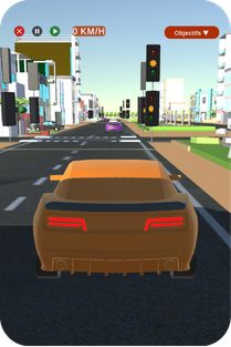 Capture d'écran du simulateur de conduite 3D de Vroom Africa
